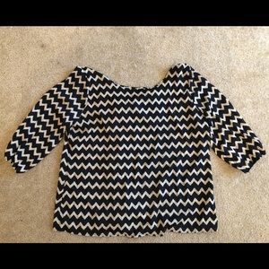 Chevron Blouse with Bow Detail on Back